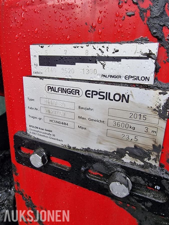 2015 Tømmerkran - Palfinger Epsilon M110L80